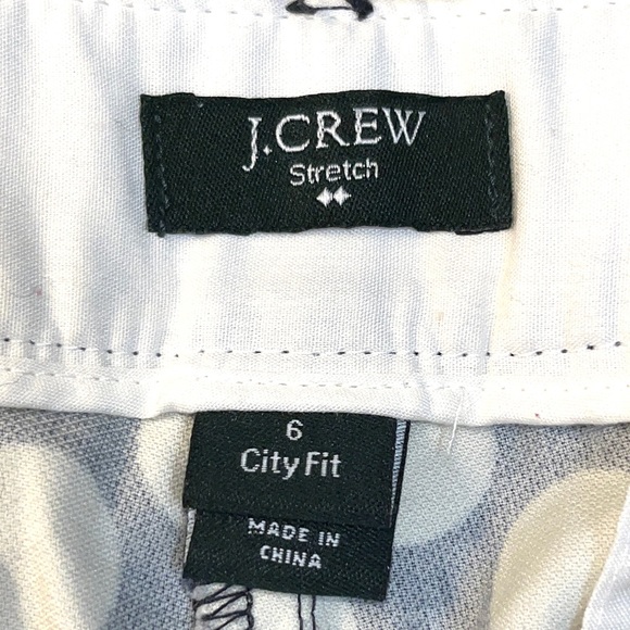 J. Crew “stretch” ankle pants, City Fit style, navy blue with white polka dots - Picture 9 of 11